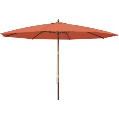 VidaXL Garden Parasol with Wooden Pole - 400x273 cm - Terracotta VidaXL Garden Parasol with Wooden Pole - 400x273 cm - Terracotta