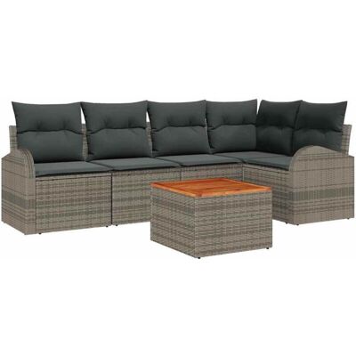 Vidaxl Garden Sofa Set 6-Piece Grey Poliratán - Garden Sofa Set Vidaxl Garden Sofa Set 6-Piece Grey Poliratán - Garden Sofa Set