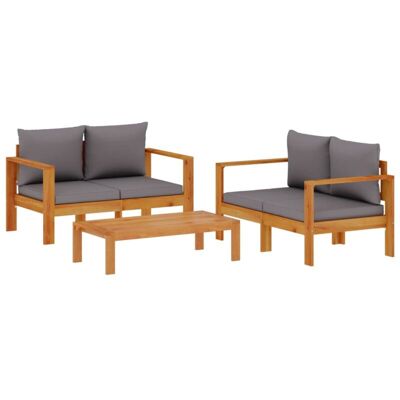 vidaXL Garden Sofa Set with Cushions - Durable Acacia Wood vidaXL Garden Sofa Set with Cushions - Durable Acacia Wood