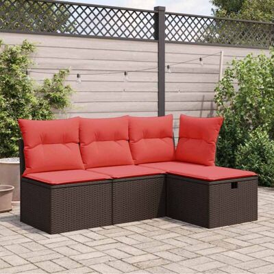 Garden Stool Brown 55 x 55 x 37cm Poly Rattan Vidaxl Garden Stool Brown 55 x 55 x 37cm Poly Rattan Vidaxl