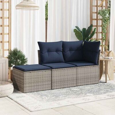 Garden Stool Grey 55 x 55 x 37cm Poly Rattan Vidaxl Garden Stool Grey 55 x 55 x 37cm Poly Rattan Vidaxl
