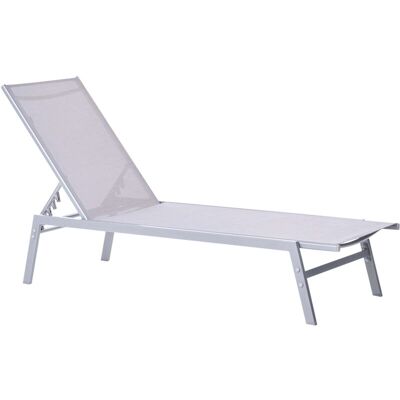 Beliani Sun Lounger - Adjustable Grey Steel Frame UV-Resistant Outdoor Lounge Beliani Sun Lounger - Adjustable Grey Steel Frame UV-Resistant Outdoor Lounge
