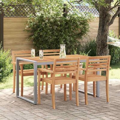 Vidaxl Gray Outdoor Dining Table 140x80x75 cm - Dining Table Vidaxl Gray Outdoor Dining Table 140x80x75 cm - Dining Table