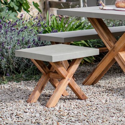 Garden Trading - Burford Garden Stool Bench Seat Small Natural Polystone Garden Trading - Burford Garden Stool Bench Seat Small Natural Polystone