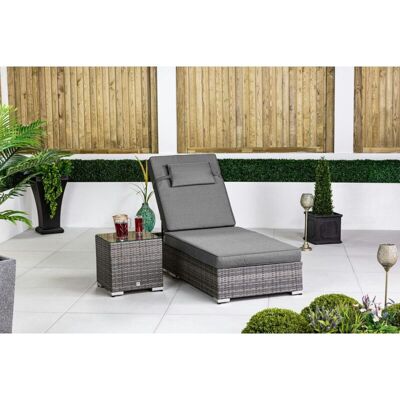 Modern Furniture Direct - giardino Rattan Sun Lounger & Table Set - Rattan Sunbed Garden Patio Furniture Modern Furniture Direct - giardino Rattan Sun Lounger & Table Set - Rattan Sunbed Garden Patio Furniture