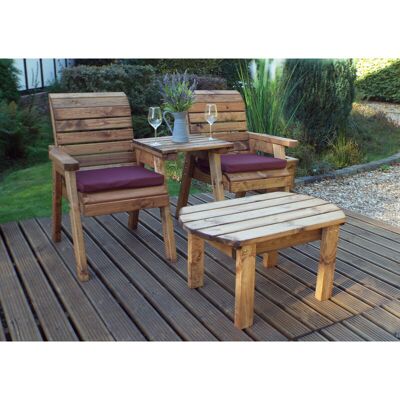 SAMUEL ALEXANDER Hand Made Rustic Wooden Garden Furniture Twin Companion Set & Coffee Table SAMUEL ALEXANDER Hand Made Rustic Wooden Garden Furniture Twin Companion Set & Coffee Table