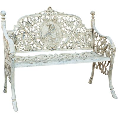 BISCOTTINI Garden Bench 105x62x90cm Cast Iron Vintage Style - Garden Bench BISCOTTINI Garden Bench 105x62x90cm Cast Iron Vintage Style - Garden Bench