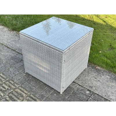 Fimous - Rattan Cube Side Table - One Size Fimous - Rattan Cube Side Table - One Size