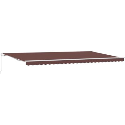 vidaXL Manual Retractable Awning Privacy Screen Sunshade Brown - Awning vidaXL Manual Retractable Awning Privacy Screen Sunshade Brown - Awning