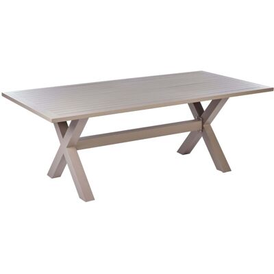Beliani Outdoor Dining Table - Beige Aluminium Rectangular 200x105cm Modern Industrial Beliani Outdoor Dining Table - Beige Aluminium Rectangular 200x105cm Modern Industrial