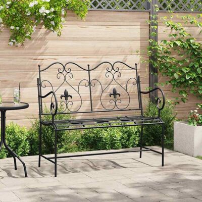 VidaXL Outdoor Metal Black Garden Bench - Outdoor Bench VidaXL Outdoor Metal Black Garden Bench - Outdoor Bench