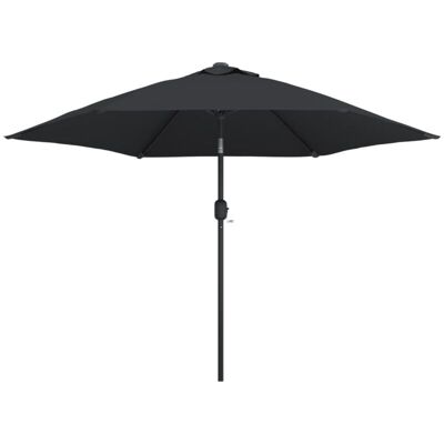 vidaXL Garden Parasol with Metal Pole - 300cm Black UV Protection vidaXL Garden Parasol with Metal Pole - 300cm Black UV Protection