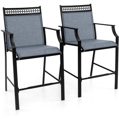 Costway - Outdoor Patio Chair Set of 2 Home Patio Counter Height Chairs w/Footrest Costway - Outdoor Patio Chair Set of 2 Home Patio Counter Height Chairs w/Footrest