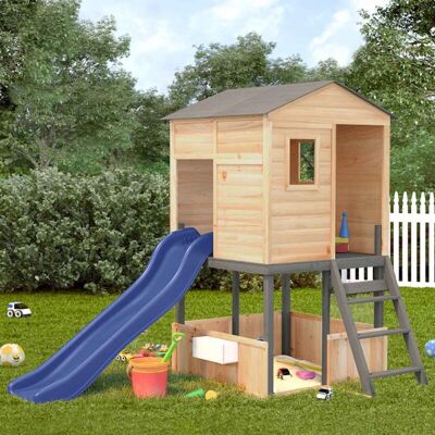 vidaXL Outdoor Playset Dark Grey Solid Wood Fir playset wooden playset - Playset vidaXL Outdoor Playset Dark Grey Solid Wood Fir playset wooden playset - Playset