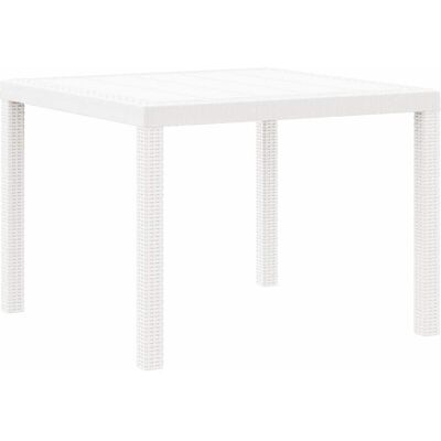 vidaXL White Plastic Outdoor Square Table - Table vidaXL White Plastic Outdoor Square Table - Table