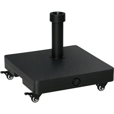 Outsunny 20kg Heavy Duty Garden Parasol Base with Wheels for Patio Deck Black Outsunny 20kg Heavy Duty Garden Parasol Base with Wheels for Patio Deck Black