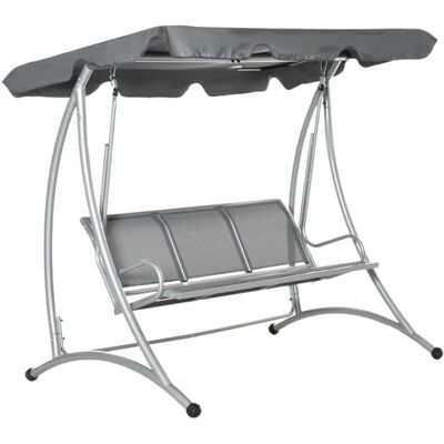 Outsunny 3 Seat Metal Fabric Backyard Balcony Patio Swing Chair with Canopy Top Grey Outsunny 3 Seat Metal Fabric Backyard Balcony Patio Swing Chair with Canopy Top Grey