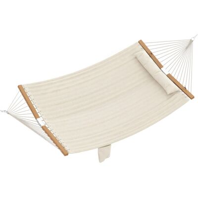 Outsunny Double Hammock 2-Person Padded Swing Bed Cream White Outsunny Double Hammock 2-Person Padded Swing Bed Cream White
