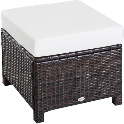 Outsunny Rattan Footstool - Wicker Ottoman - Garden Furniture Outsunny Rattan Footstool - Wicker Ottoman - Garden Furniture