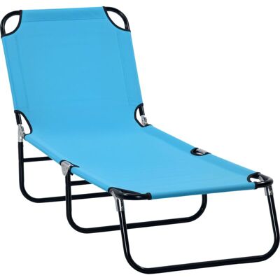 Outsunny - Reclining Chaise - Blue - Lounge Chair Outsunny - Reclining Chaise - Blue - Lounge Chair