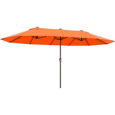 Outsunny - Double-Sided Crank Umbrella - Orange - Sun Umbrella Outsunny - Double-Sided Crank Umbrella - Orange - Sun Umbrella