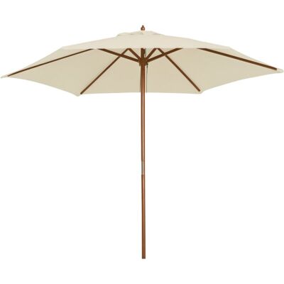 Outsunny Wood Garden Parasol Sun Shade Patio Outdoor Wooden Umbrella Canopy Cream Outsunny Wood Garden Parasol Sun Shade Patio Outdoor Wooden Umbrella Canopy Cream