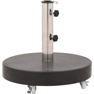 vidaXL Parasol Base Granite 30 kg Round Black - Parasol Base vidaXL Parasol Base Granite 30 kg Round Black - Parasol Base