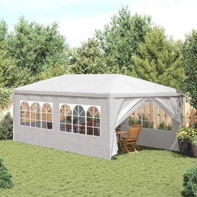 vidaXL 3x6m White Party Tent with 6 Walls vidaXL 3x6m White Party Tent with 6 Walls