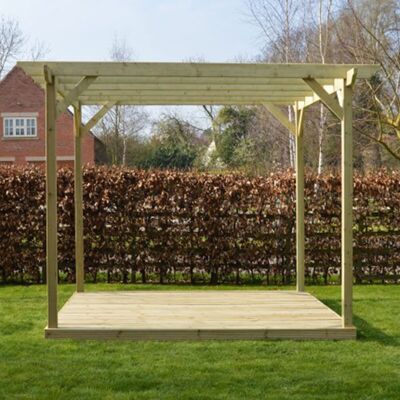 Rutland County Garden Furniture Ltd - Pergola and Decking Kit - L240 x W240 x H270 cm - Light Green Rutland County Garden Furniture Ltd - Pergola and Decking Kit - L240 x W240 x H270 cm - Light Green