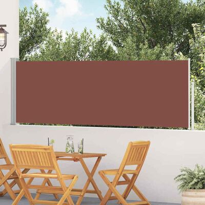 vidaXL Extendable Side Awning - 100x500 cm - Brown - Sun & Wind Protection vidaXL Extendable Side Awning - 100x500 cm - Brown - Sun & Wind Protection