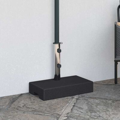 vidaXL Parasol Base Granite 25kg Rectangular Black Patio Umbrella Holder Stand vidaXL Parasol Base Granite 25kg Rectangular Black Patio Umbrella Holder Stand