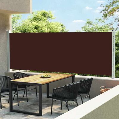 vidaXL Patio Retractable Side Awning 600x160 cm Brown - Side Awning vidaXL Patio Retractable Side Awning 600x160 cm Brown - Side Awning