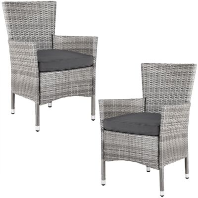 Casaria Garden Chairs Set - Weatherproof Stackable with Cushions Casaria Garden Chairs Set - Weatherproof Stackable with Cushions