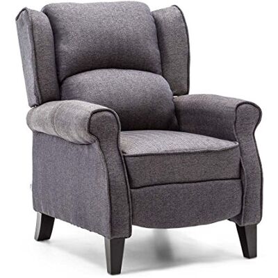 MORE4HOMES - Eaton - Herringbone Blue - Recliner Armchair MORE4HOMES - Eaton - Herringbone Blue - Recliner Armchair