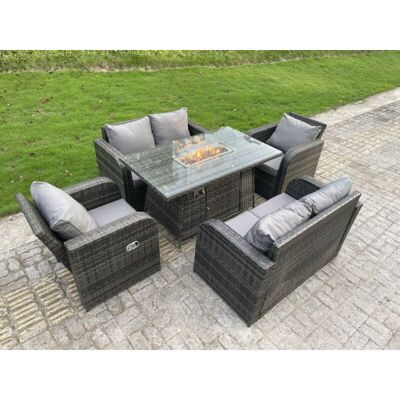 Fimous Rattan Outdoor Furniture Gas Fire Pit Rectangle Dining Table Gas Heater Adjustable Reclining Chairs Love Sofa - Outdoor Furniture Fimous Rattan Outdoor Furniture Gas Fire Pit Rectangle Dining Table Gas Heater Adjustable Reclining Chairs Love Sofa - Outdoor Furniture