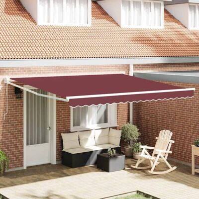 vidaXL 400x300 cm Bordeaux Retractable Awning - Sun & UV Protection vidaXL 400x300 cm Bordeaux Retractable Awning - Sun & UV Protection