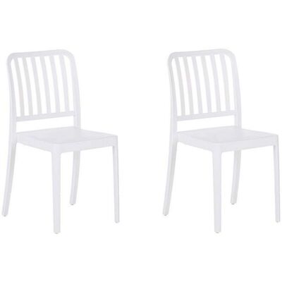 Beliani White Garden Chairs - Stackable Weather-Resistant Set Beliani White Garden Chairs - Stackable Weather-Resistant Set