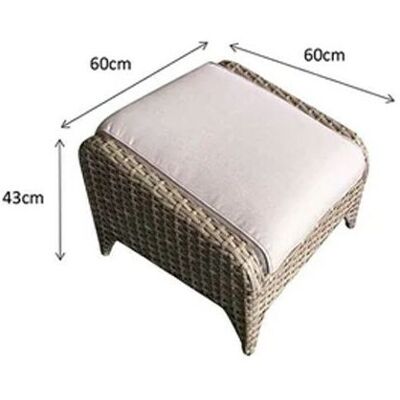 Signature Weave - Sarah Wicker Ottoman Footstool Seat Furniture Beige & Cushion Signature Weave - Sarah Wicker Ottoman Footstool Seat Furniture Beige & Cushion