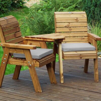 Charles Taylor - Wooden Companion Angled Garden 2 Seater Chair Charles Taylor - Wooden Companion Angled Garden 2 Seater Chair