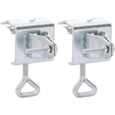 vidaXL Umbrella Holder for Balcony 2 Pcs - Umbrella Clamp 32 mm Steel vidaXL Umbrella Holder for Balcony 2 Pcs - Umbrella Clamp 32 mm Steel