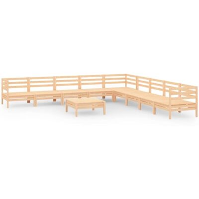 vidaXL Garden Lounge Set Wooden Outdoor Lounge Set 10 Piece Solid Wood Pine - Garden Lounge Set vidaXL Garden Lounge Set Wooden Outdoor Lounge Set 10 Piece Solid Wood Pine - Garden Lounge Set