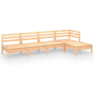 vidaXL Garden Lounge Set - Wooden Outdoor Lounge - 5 Piece - Pinewood vidaXL Garden Lounge Set - Wooden Outdoor Lounge - 5 Piece - Pinewood