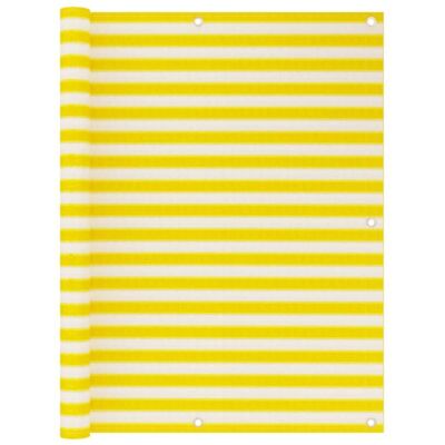 vidaXL Balcony Privacy Screen Yellow White 120x600 cm HDPE vidaXL Balcony Privacy Screen Yellow White 120x600 cm HDPE