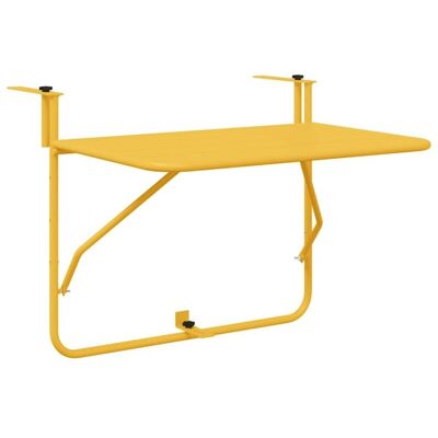 vidaXL Balkontisch Senfgelb Pulverbeschichteter Stahl Groß Gartentisch Mustard - Balkontisch vidaXL Balkontisch Senfgelb Pulverbeschichteter Stahl Groß Gartentisch Mustard - Balkontisch
