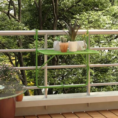 Balcony Table Green 60x40 cm Steel vidaXL Balcony Table Green 60x40 cm Steel vidaXL