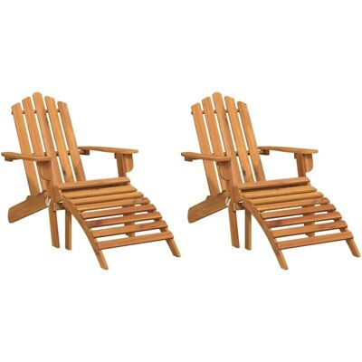MAISON CHIC Acacia Wood Garden Adirondack Chair with Footrest MAISON CHIC Acacia Wood Garden Adirondack Chair with Footrest