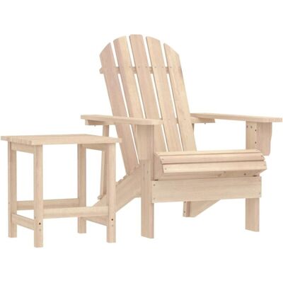 vidaXL Solid Fir Wood Garden Adirondack Chair with Table - Garden Chair with Table vidaXL Solid Fir Wood Garden Adirondack Chair with Table - Garden Chair with Table