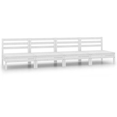 vidaXL Pinewood Garden Middle Sofas Set - 4 pcs White - Garden Sofa vidaXL Pinewood Garden Middle Sofas Set - 4 pcs White - Garden Sofa