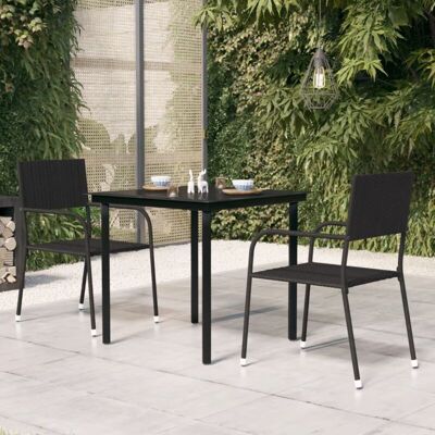 Garden Dining Table Black 80x80x74 cm Steel and Glass Vidaxl Garden Dining Table Black 80x80x74 cm Steel and Glass Vidaxl