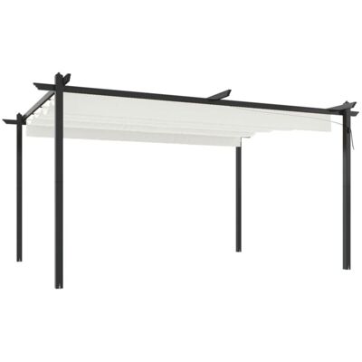 vidaXL Gazebo with Retractable Roof 4x3 m Cream - Gazebo vidaXL Gazebo with Retractable Roof 4x3 m Cream - Gazebo